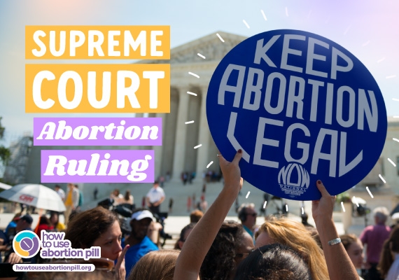 A group of women protesting at the Supreme Court